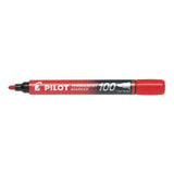 Pack De 12 Unidades Pilot Rotulador Permanente 100 - Punta Fina De Bala 4,5mm - Trazo 1mm - Color Rojo