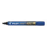 Pack De 12 Unidades Pilot Rotulador Permanente 400 - Punta Biselada 4,5mm - Trazo 4mm - Azul