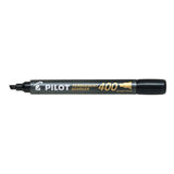 Pack De 12 Unidades Pilot Rotulador Permanente 400 - Punta Biselada 4,5mm - Trazo 4mm - Color Negro
