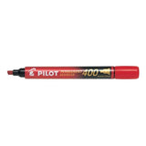 Pack De 12 Unidades Pilot Rotulador Permanente 400 - Punta Biselada 4,5mm - Trazo 4mm - Rojo