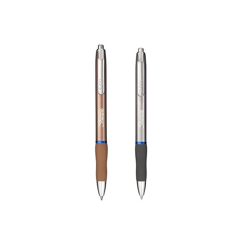 Pack De 12 Unidades Sharpie Bolígrafo Sgel Metallic  Surtidos Cuerpo Plateado - Cobre  0.7mm Gel Azul