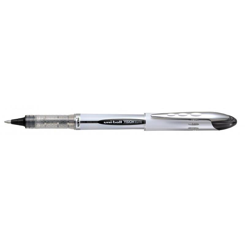 Pack De 12 Unidades Uni-Ball Vision Elite Ub-200 Rollerball De Tinta Liquida - Punta De Bola 0.8mm - Sistema Antifugas