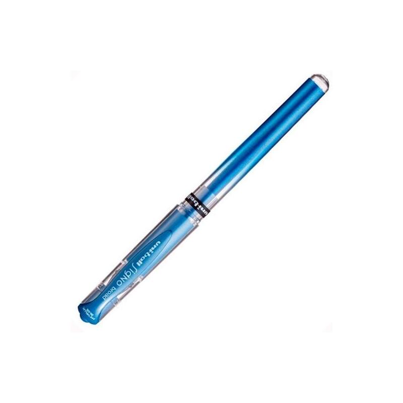 Pack De 12 Unidades Uniball Rollerball Signo Broad Um-153 1.0mm Azul Metálico