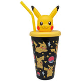 Pack De 12 Unidades - Vaso Caña Topper 3d Pikachu Pokemon 500ml