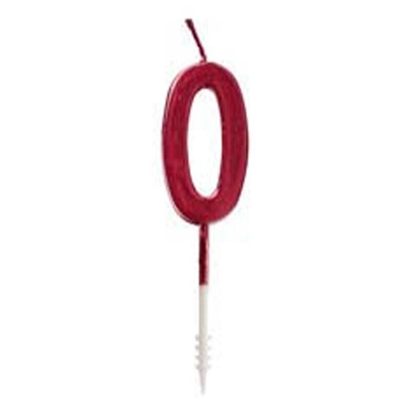 Pack De 12 Unidades - Vela Roja Brillante Nº 0