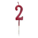 Pack De 12 Unidades - Vela Roja Brillante Nº 2