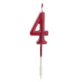Pack De 12 Unidades - Vela Roja Brillante Nº 4