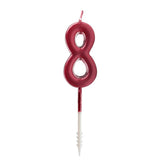 Pack De 12 Unidades - Vela Roja Brillante Nº 8