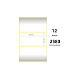Pack De 12 Unidades White 51x25mm 2580 Et/Rotolo Z-2000d 2x1x1 Core 12 Rolls Ze880199-025d