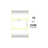 Pack De 12 Unidades White 57x32mm 2100et/Rotolo Z-2000d 2.25x1.25x1core 12rolls