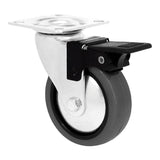 Pack De 13 Unidades - Rueda Mobiliario Emily, Con Freno, Goma Gris, Placa 46 X 46 Mm, Ø50 Mm