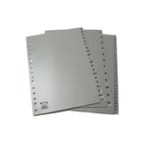 Pack De 16 Unidades Grafoplás Juego De Abecedario Folio 16 Taladros Pp Opaco Gris