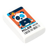 Pack De 18 Unidades Milan 4018 Goma De Borrar Rectangular - Miga De Pan - Caucho Sintetico - Color Blanco - Dibujos Surtidos