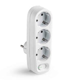 Pack De 2 Unidades - Adaptador 3 Tomas 2p+T Schuko Con Interruptor Ip20 Blanco