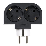 Pack De 2 Unidades - Adaptador Giratorio Schuko 2 Tomas 16a 250 V~