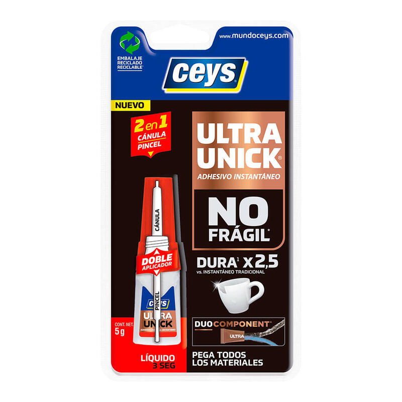 Pack De 2 Unidades - Adhesivo Universal Ultra Unick, Cánula / Pincel, 5 G
