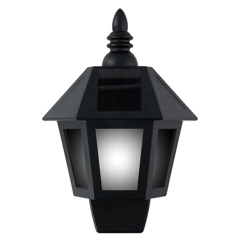 Pack De 2 Unidades - Aplique Solar Led, Luz Fria/Efecto Llama, Ip44, Negro
