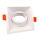 Pack De 2 Unidades - Aro Halógeno Basculante De Empotrar, Profundo, Cuadrado, Blanco, 90 X 90 X 42 Mm