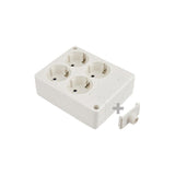 Pack De 2 Unidades - Base Bipolar 4 Tomas Con T/T Lateral 16a 250v Color Blanco Solera 8104