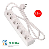 Pack De 2 Unidades - Base Multiple 6 Tomas Schuko 1,5m. 3x1,5mm Edm