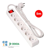Pack De 2 Unidades - Base Multiple 6 Tomas Schuko + Interruptor 5m 3x1,5mm Edm