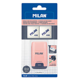Pack De 2 Unidades - Blister Afilaborra Compact Serie 1918 Rosa + 2 Gomas De Recambio Milan