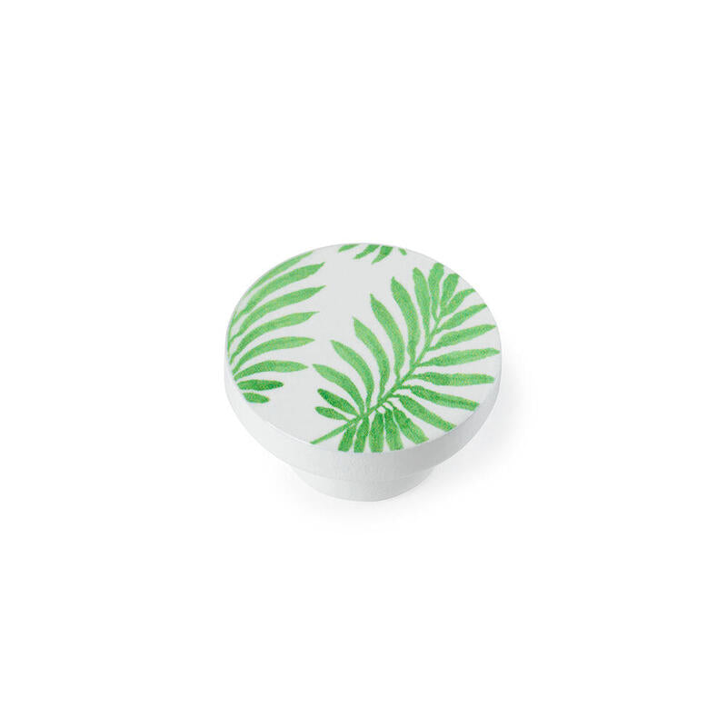 Pack De 2 Unidades - Blister Con 2 Pomos Redondos Para Mueble Fabricado En Madera Acabado Verde Mod. E295 Ø38mm Rei