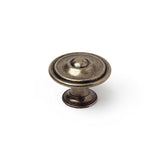 Pack De 2 Unidades - Blister Con 4 Pomos Redondos Para Mueble Fabricado En Zamak Acabado Cuero Viejo Mod. 3110 Ø35mm Rei