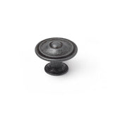 Pack De 2 Unidades - Blister Con 4 Pomos Redondos Para Mueble Fabricado En Zamak Acabado Plata Vieja Mod. 3110 Ø35mm Rei