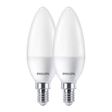 Pack De 2 Unidades - Bombilla Vela Led E14, 7w, 806 Lm, 2700 K, Luz Cálida, 2 Uds