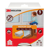 Pack De 2 Unidades - Burlete De Aislamiento Clásico Para Huecos Medianos De 1 - 4 Mm, Blanco, 6 M