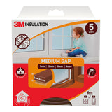 Pack De 2 Unidades - Burlete De Aislamiento Clásico Para Huecos Medianos De 1 - 4 Mm, Marrón, 6 M
