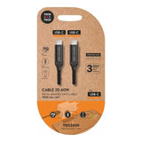 Pack De 2 Unidades - Cable Usb-C A Usb-C 20-60 W 3 A, Negro, 1m