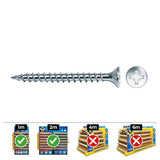 Pack De 2 Unidades - Caja 200 Unid. Tornillo Madera Avellanado Pozi Din/Ref Vlox Ø3,5x35mm Zincado+Lubr. Celo