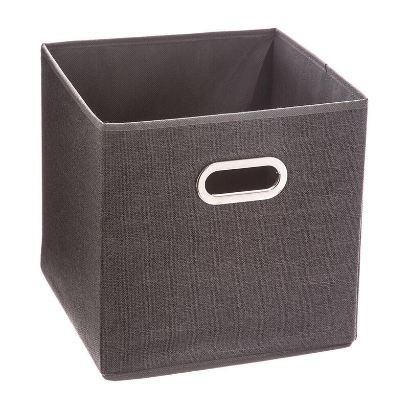 Pack De 2 Unidades - Caja Organizadora Color Gris Oscuro Para Estanteria 31x31cm