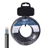 Pack De 2 Unidades - Carrete Manguera Plana H03vv-F 2 X 0,75 Mm² Negra, 5 M