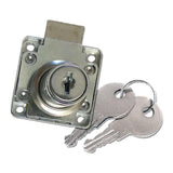 Pack De 2 Unidades - Cerradura Mueble, Modelo Cm01, De Zamak Con Acabado Cromo Brillo, 40 X 39 X 26 Mm, Blister