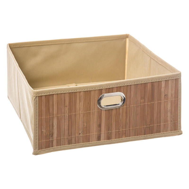 Pack De 2 Unidades - Cesta Para Mueble De Baño Bambú Natural 31x31x13.5cm