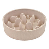 Pack De 2 Unidades - Comedero Bambú Slow Beige, 400 Ml, Ø14,5 X 14,5 X 4 Cm