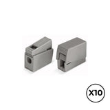 Pack De 2 Unidades - Conector Rápido En Linea Presilla 2 Vias, 1 Rígido + 1 Rígido, Semirígido O Flexible; Ø Máximo 2,5 Mm², Gris, 10 Uds