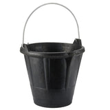 Pack De 2 Unidades - Cubo Industrial 12 L De Caucho Resistente Negro, Con Asa Metálica.