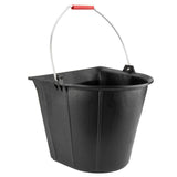Pack De 2 Unidades - Cubo Industrial Plano 13 L De Caucho Sintético Negro, Con Asa Metálica.