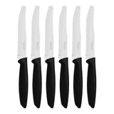 Pack De 2 Unidades - Cuchillos Dentados Para Carne Punta Redonda, Plenus, Negro, 6 Uds