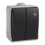 Pack De 2 Unidades - Doble Conmutador / Interruptor Estanco 10ax 250v~. Ip54 Solera