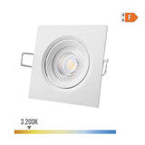 Pack De 2 Unidades - Downlight Led Empotrable Cuadrado 5w 3200k Luz Calida Color Blanco 9x9cm Edm