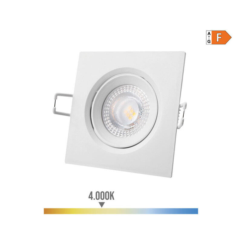 Pack De 2 Unidades - Downlight Led Empotrable Cuadrado 5w 4000k Luz Dia Color Blanco 9x9cm Edm