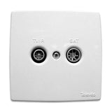 Pack De 2 Unidades - Embellecedor Blanco De Plastico Para Toma Doble Televes