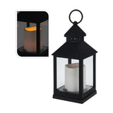 Pack De 2 Unidades - Farol Con Vela De Led, Función Fija, Interior, Negro, 10,5 X 10,5 X 23 Cm