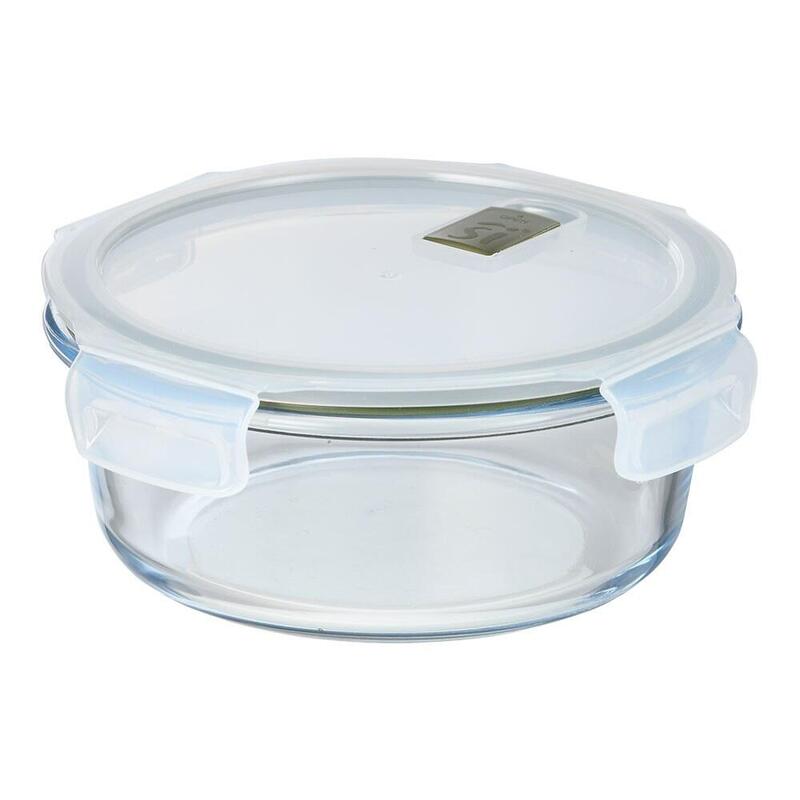 Pack De 2 Unidades - Fiambrera Hermética Redonda Borosilicato, Experto, 950 Ml, Ø18,4 X 7,6 Cm