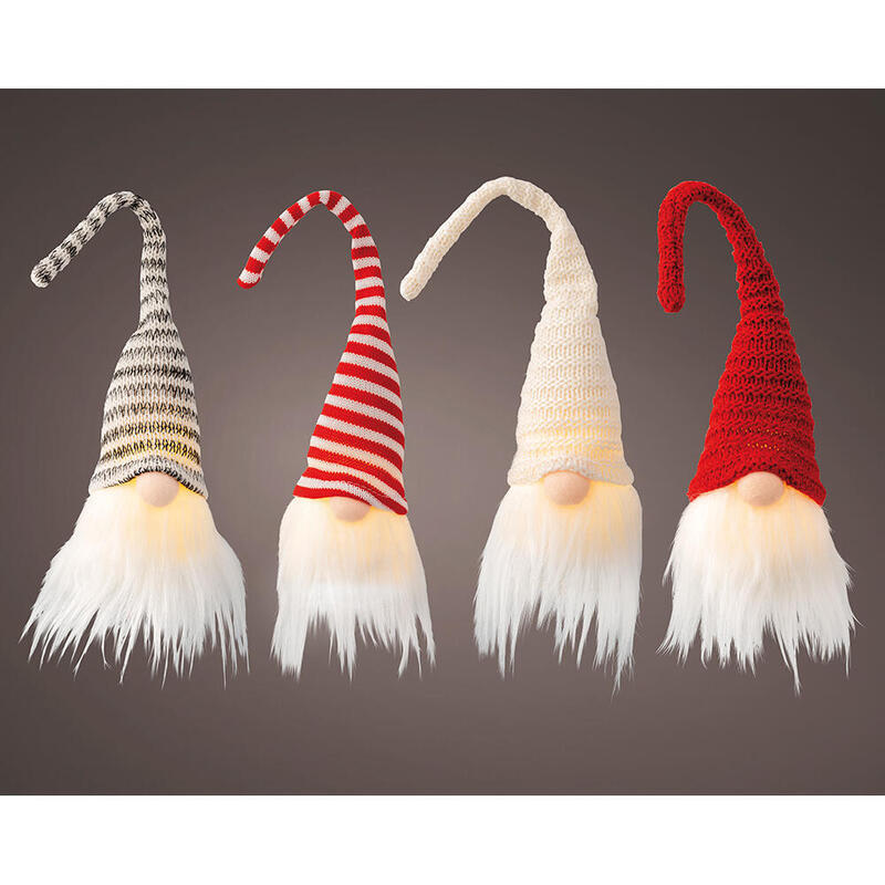 Pack De 2 Unidades - Gnomo Led Gorro Flexible, Colores Variados, Luz Fija, 6x7x23cm. Lumineo